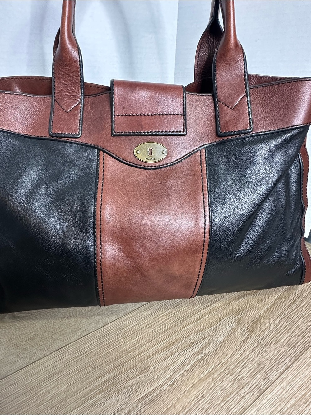 FOSSIL Vintage Reissue XL Weekender Leather Tote Bag - Picture 8 of 16